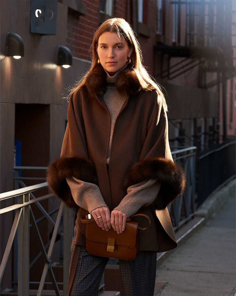 fur lined dress coat Full-length Faux-Fur Fox Coat with Satin Lining and Shawl Collar