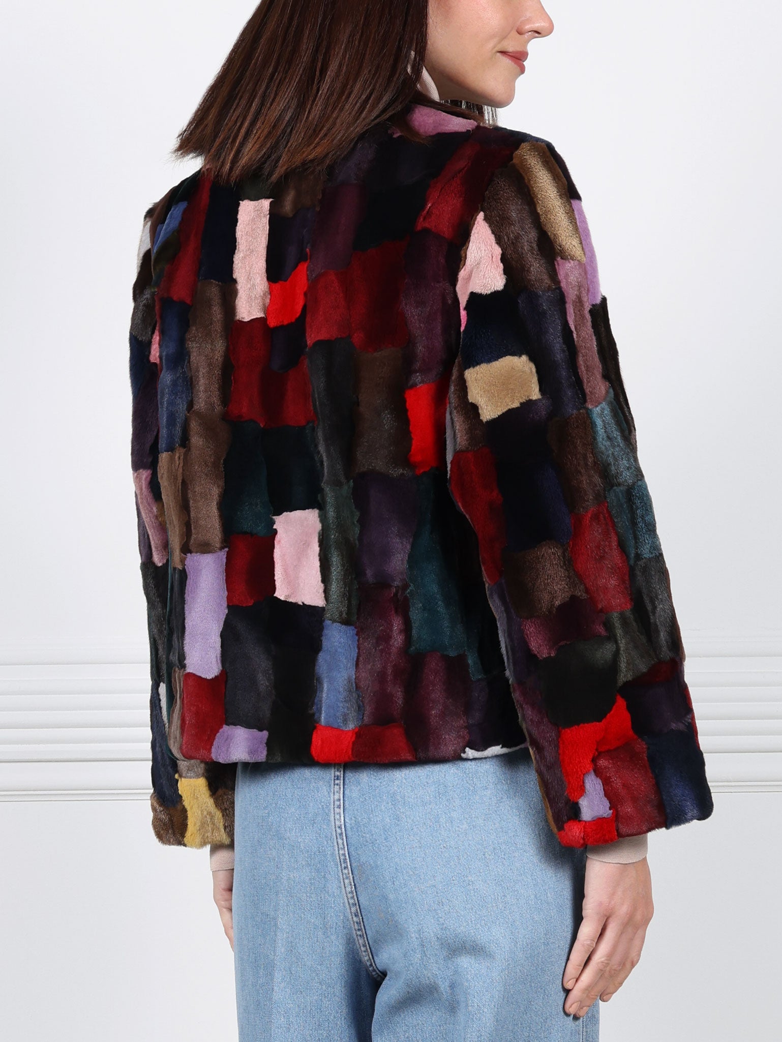 Upcycled Multi Color Fox Jacket