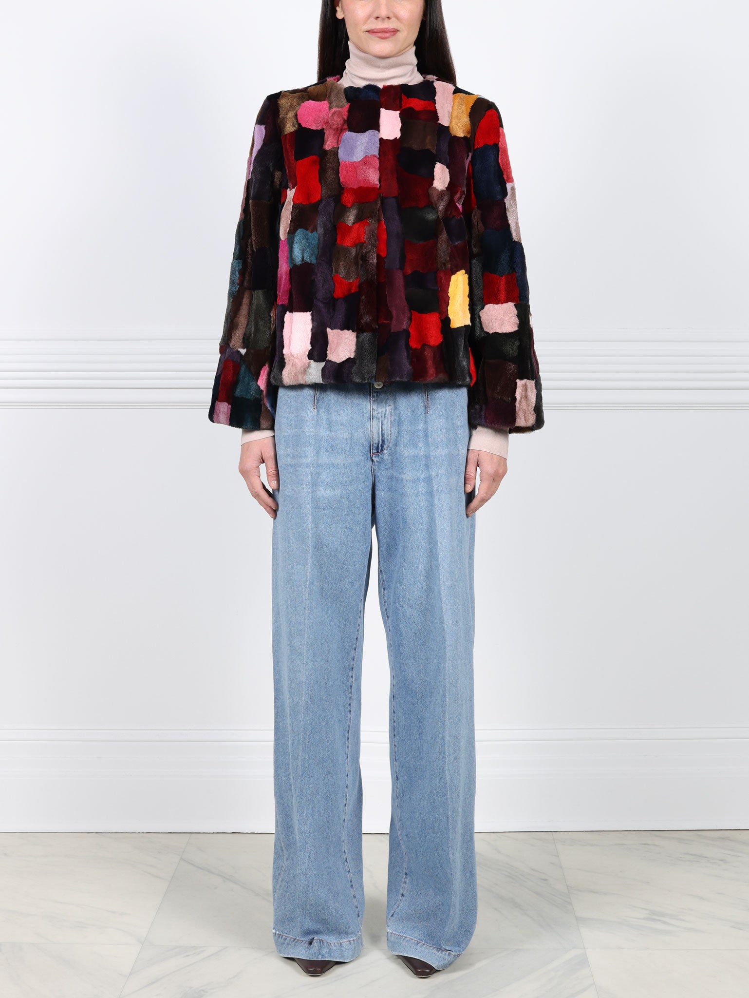 Upcycled Multi Color Fox Jacket