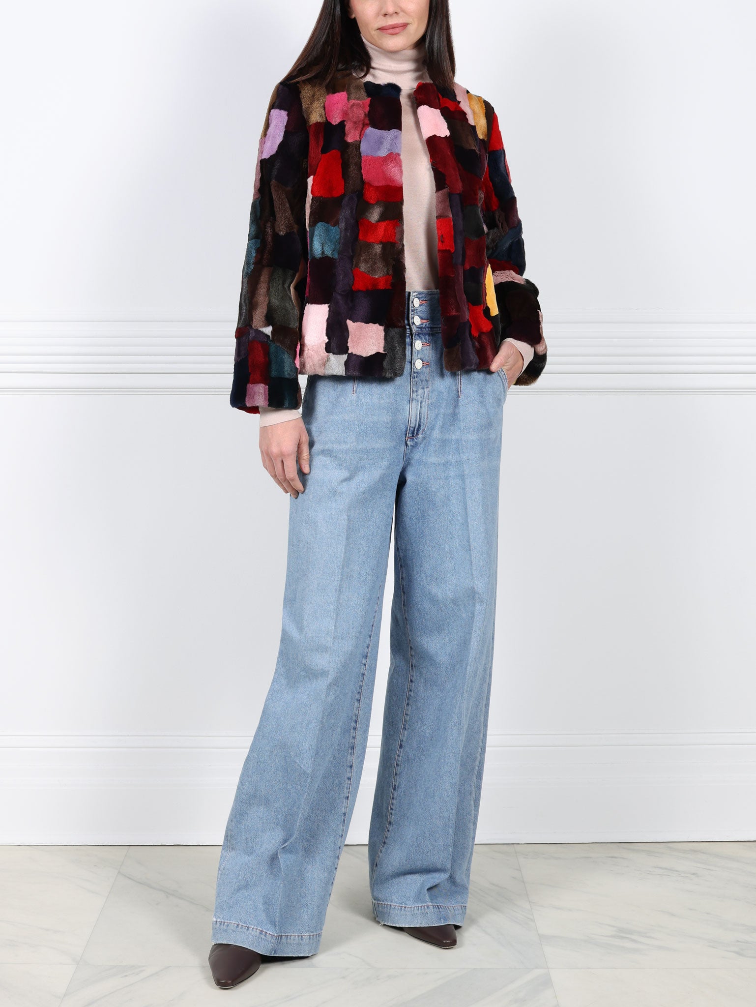 Upcycled Multi Color Fox Jacket