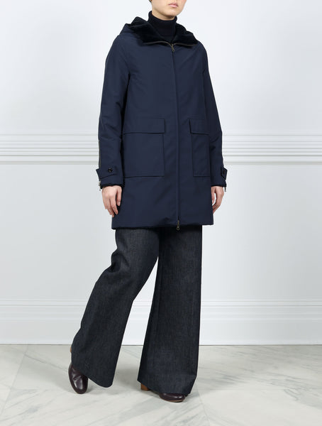 【2plan】Mink reversible crop antique jacket 10234-NAVY-SHEAREMINK-