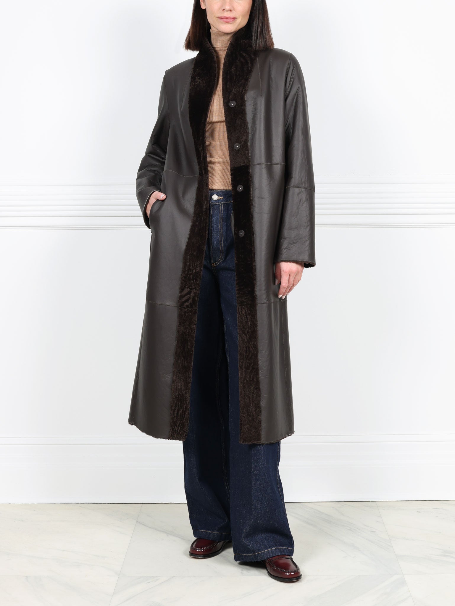 The Cleo Reversible  Shearling Coat