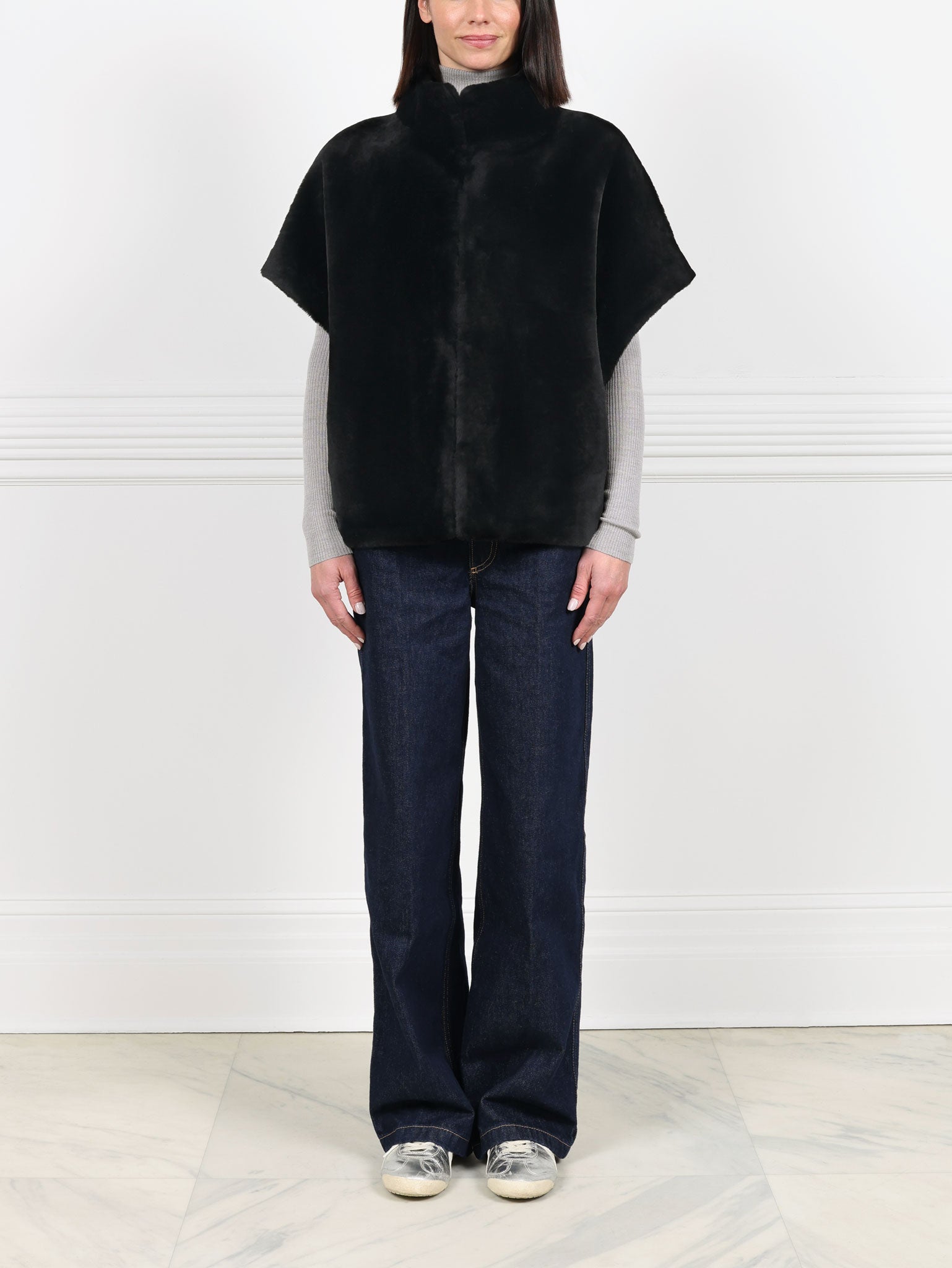 The Alyssa  Shearling Cocoon Vest