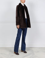 The Stasia Reversible Patent Shearling Jacket