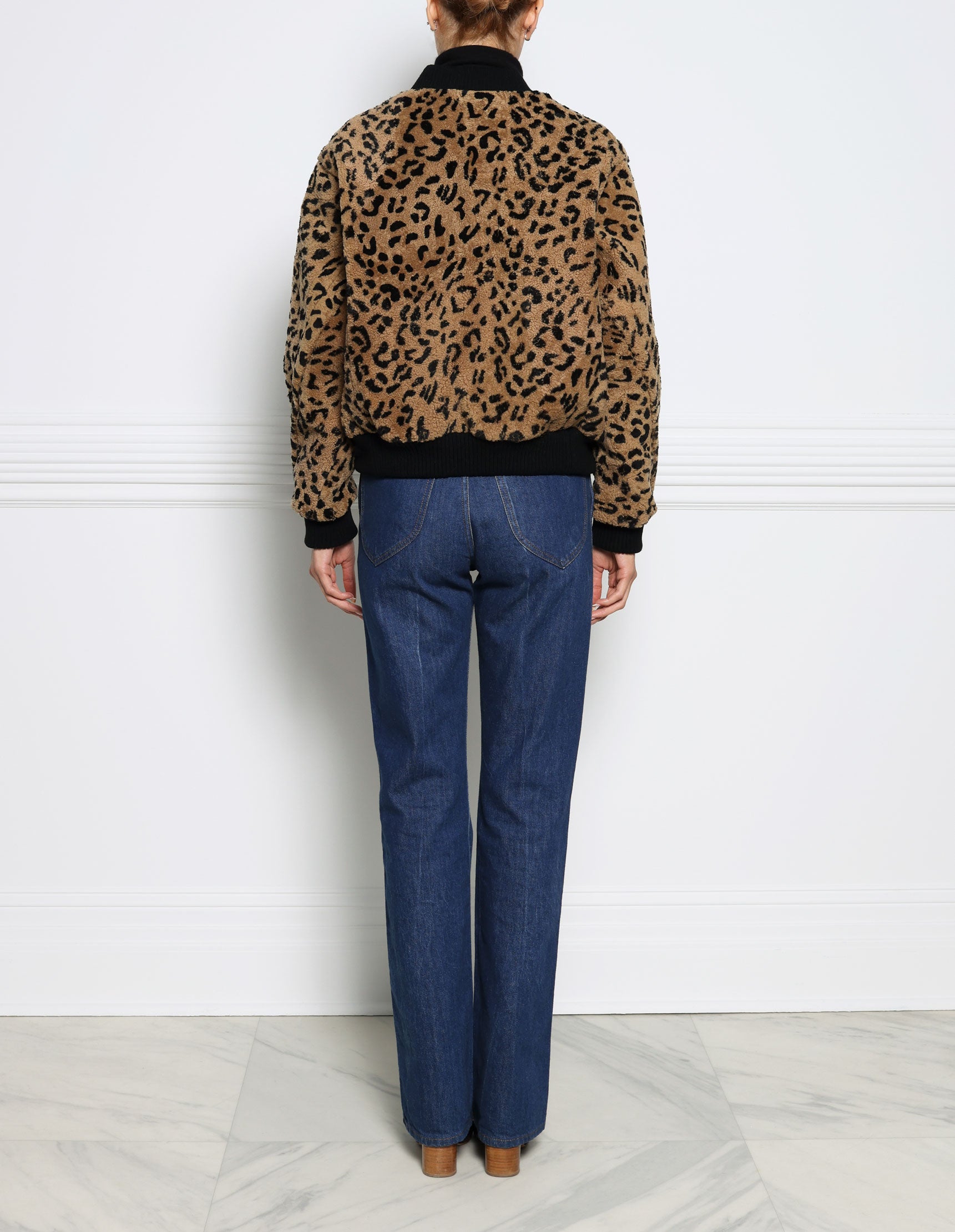 The Varsity Upcycled Curly Shearling Jacket