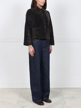 The Anastasia Reversible Crop Shearling Jacket