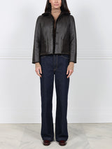 The Anastasia Reversible Crop Shearling Jacket