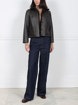 The Anastasia Reversible Crop Shearling Jacket