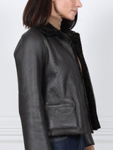 The Anastasia Reversible Crop Shearling Jacket