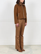 Wool Cashmere Blend Jacket with Mink Collar