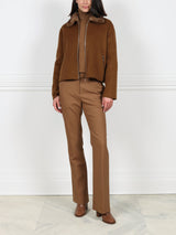 Wool Cashmere Blend Jacket with Mink Collar