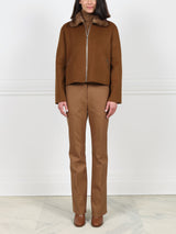 Wool Cashmere Blend Jacket with Mink Collar