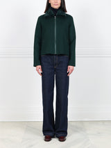 Wool Cashmere Blend Jacket with Mink Collar