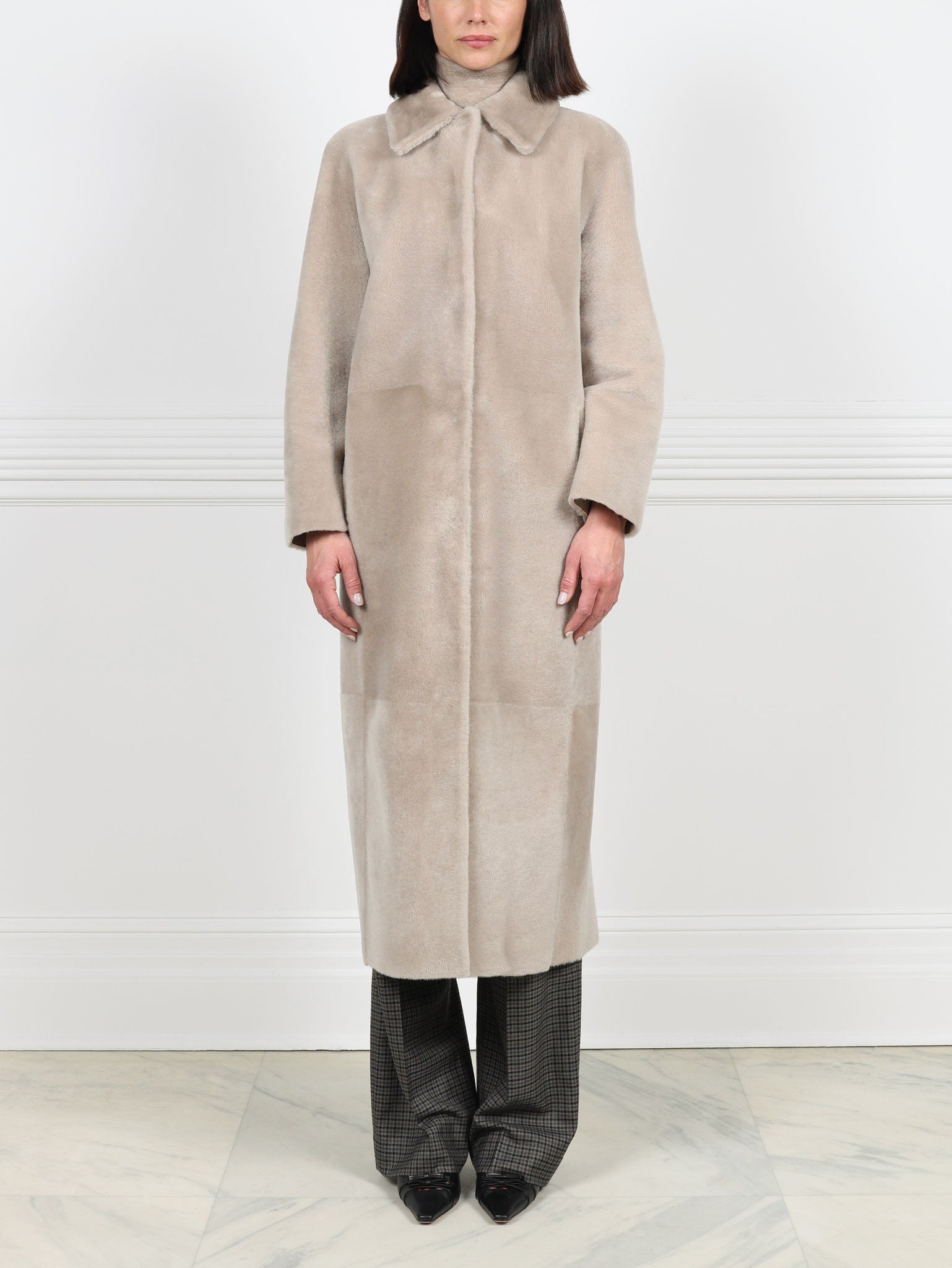 Beige Shearling Coat