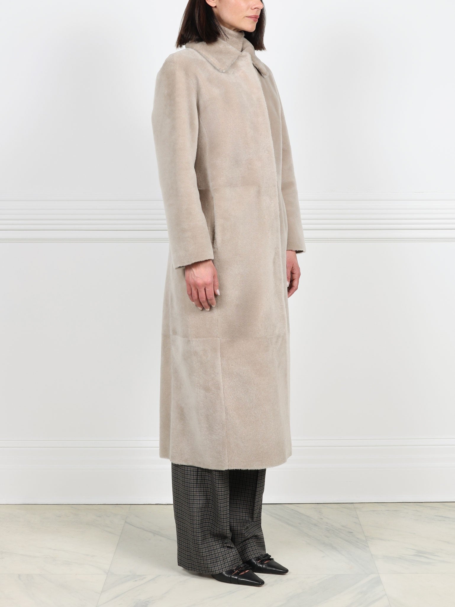 Beige Shearling Coat