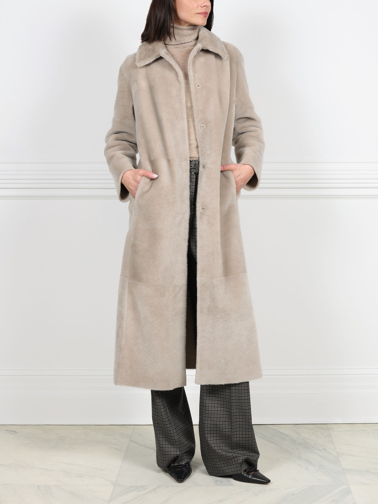 Beige Shearling Coat