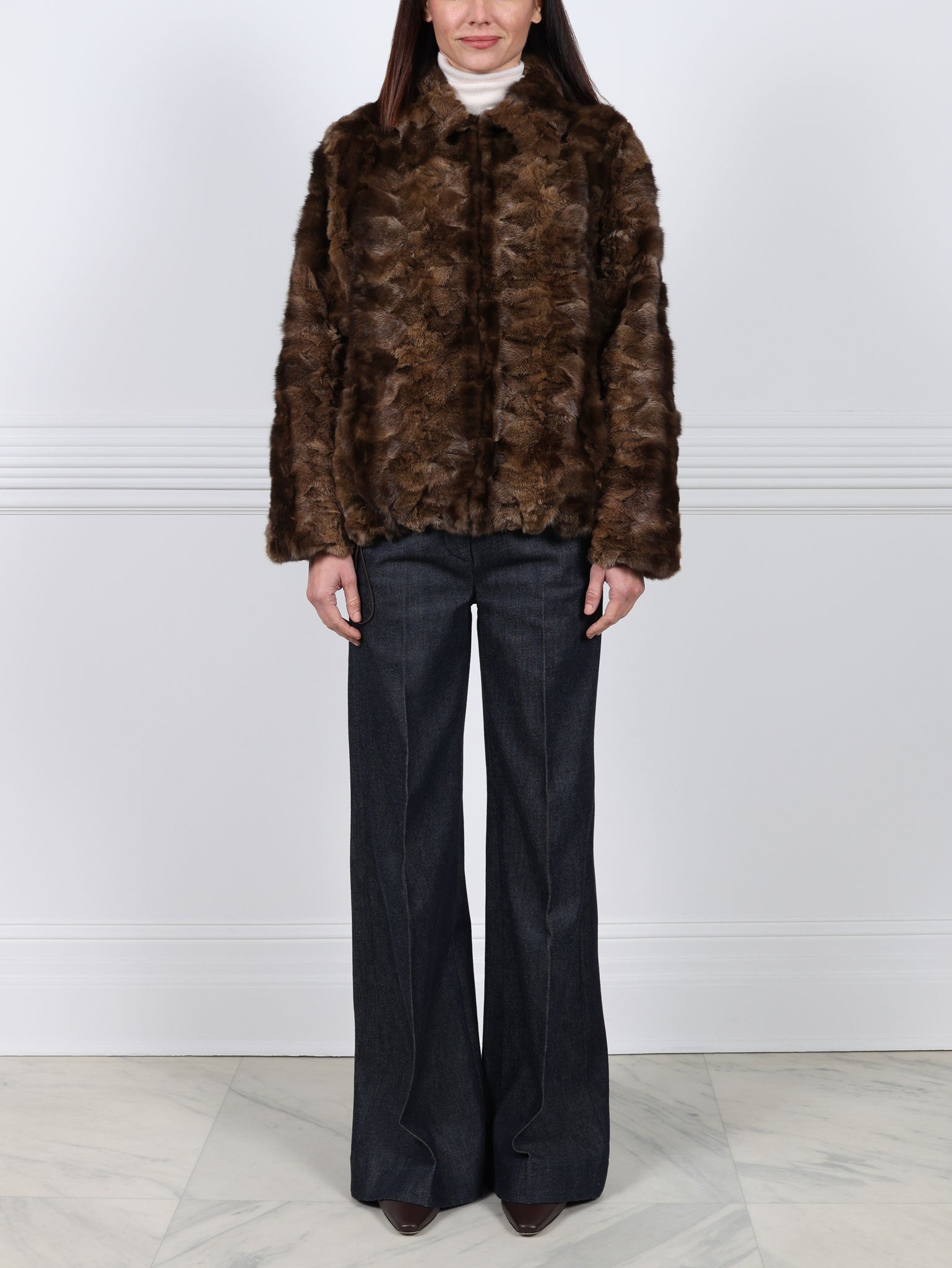 The Dahlia Sable Upcycled Fur Jacket