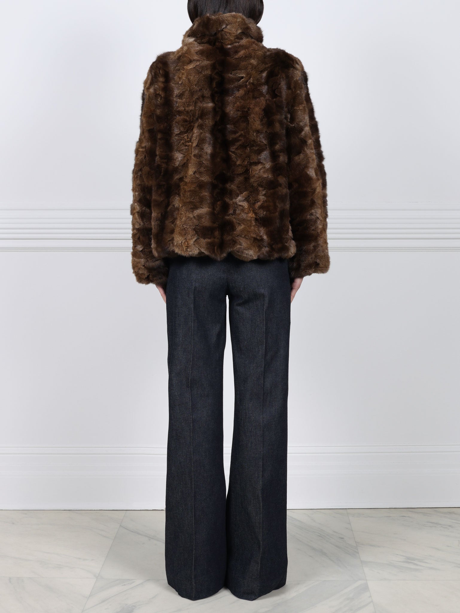 The Dahlia Sable Upcycled Fur Jacket