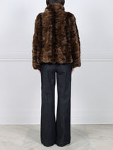 The Dahlia Sable Upcycled Fur Jacket