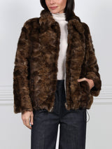 The Dahlia Sable Upcycled Fur Jacket