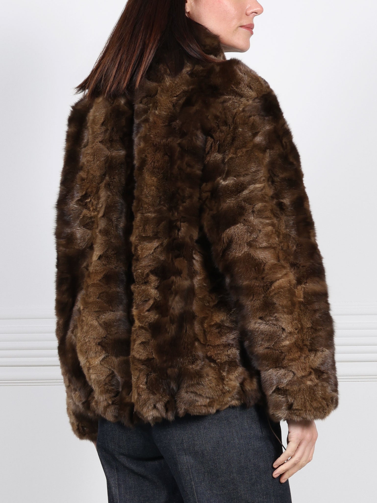 The Dahlia Sable Upcycled Fur Jacket