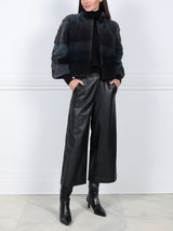 Teal Upcycled Mink Fur Jacket