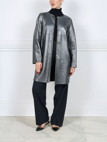 The Olivia Metallic Shearling Coat