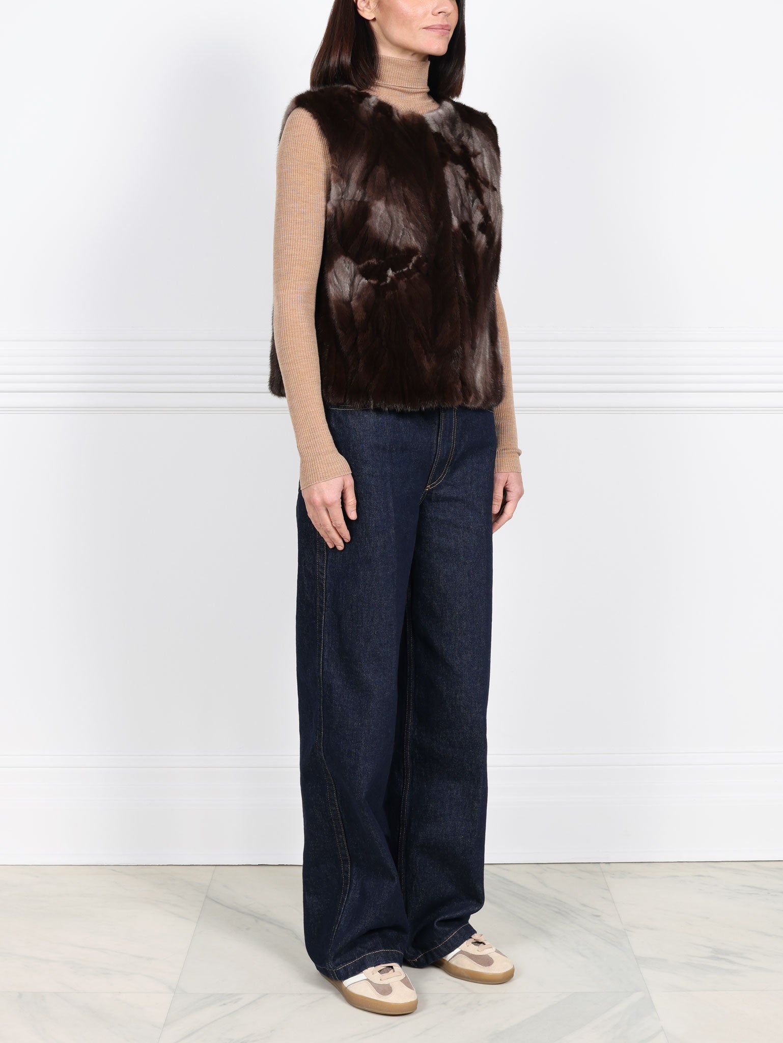 Upcycled Tie Dyed Fur Vest