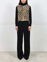 Leopard Print Upcycled Shearling Vest