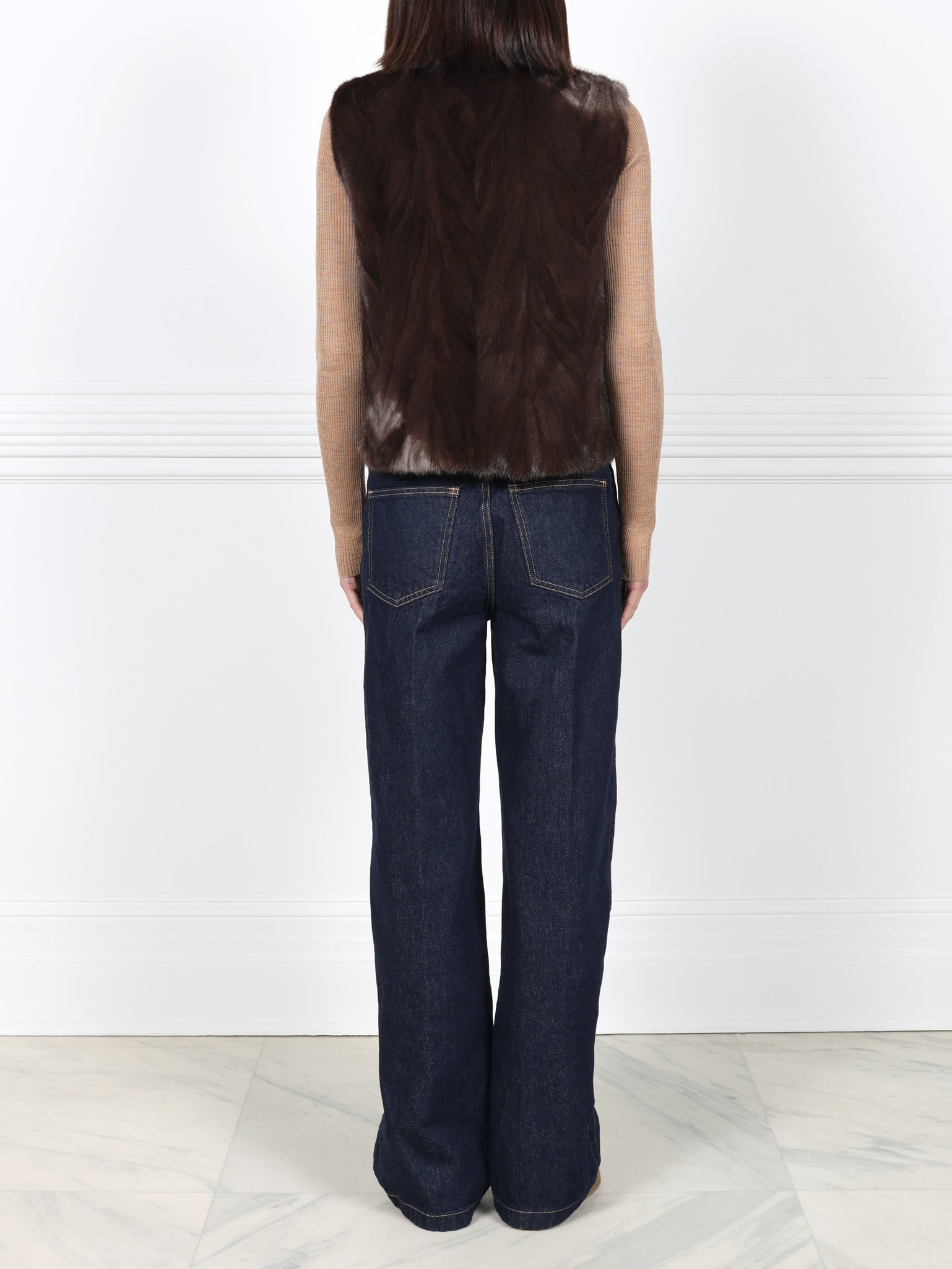 Upcycled Tie Dyed Fur Vest