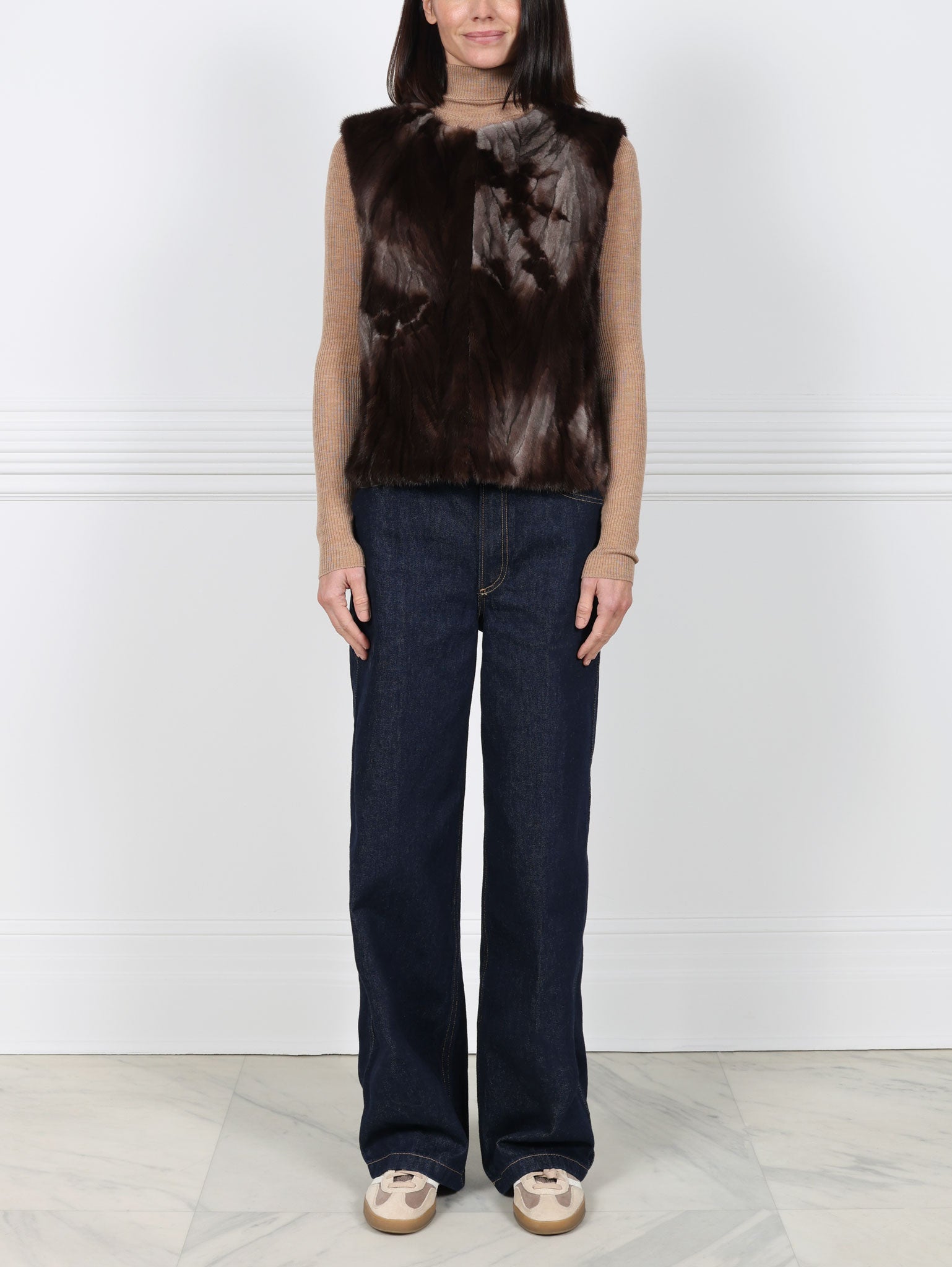 Upcycled Tie Dyed Fur Vest