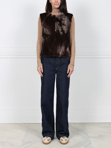 Upcycled Tie Dyed Fur Vest