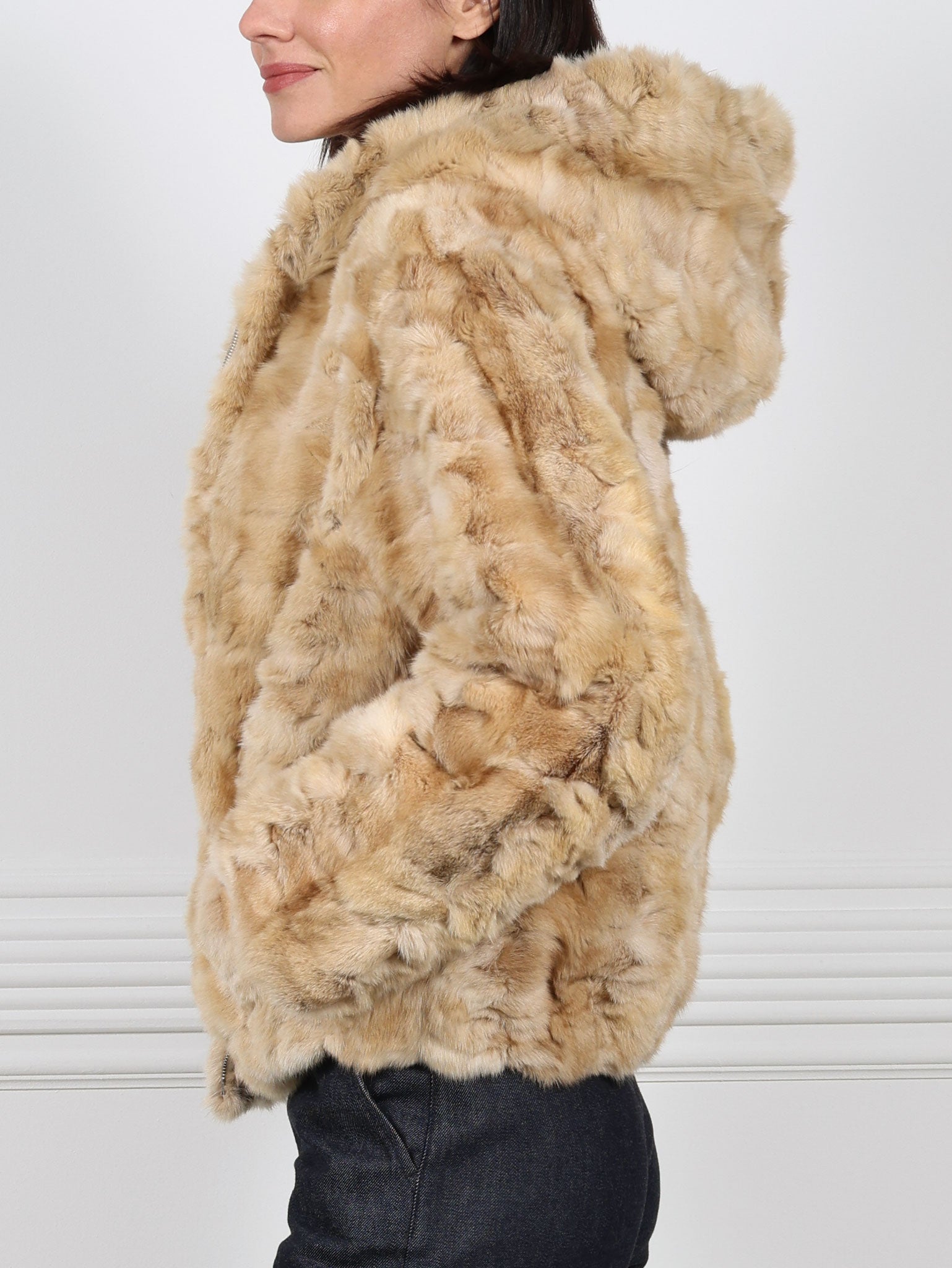 Upcycled Sable Hooded Jacket