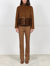 The Edie Petite Wool Cashmere Blend Jacket with Mink Trim