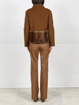 The Edie Petite Wool Cashmere Blend Jacket with Mink Trim