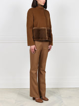 The Edie Petite Wool Cashmere Blend Jacket with Mink Trim