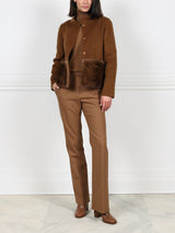 The Edie Petite Wool Cashmere Blend Jacket with Mink Trim