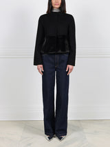 The Edie Petite Wool Cashmere Blend Jacket with Mink Trim