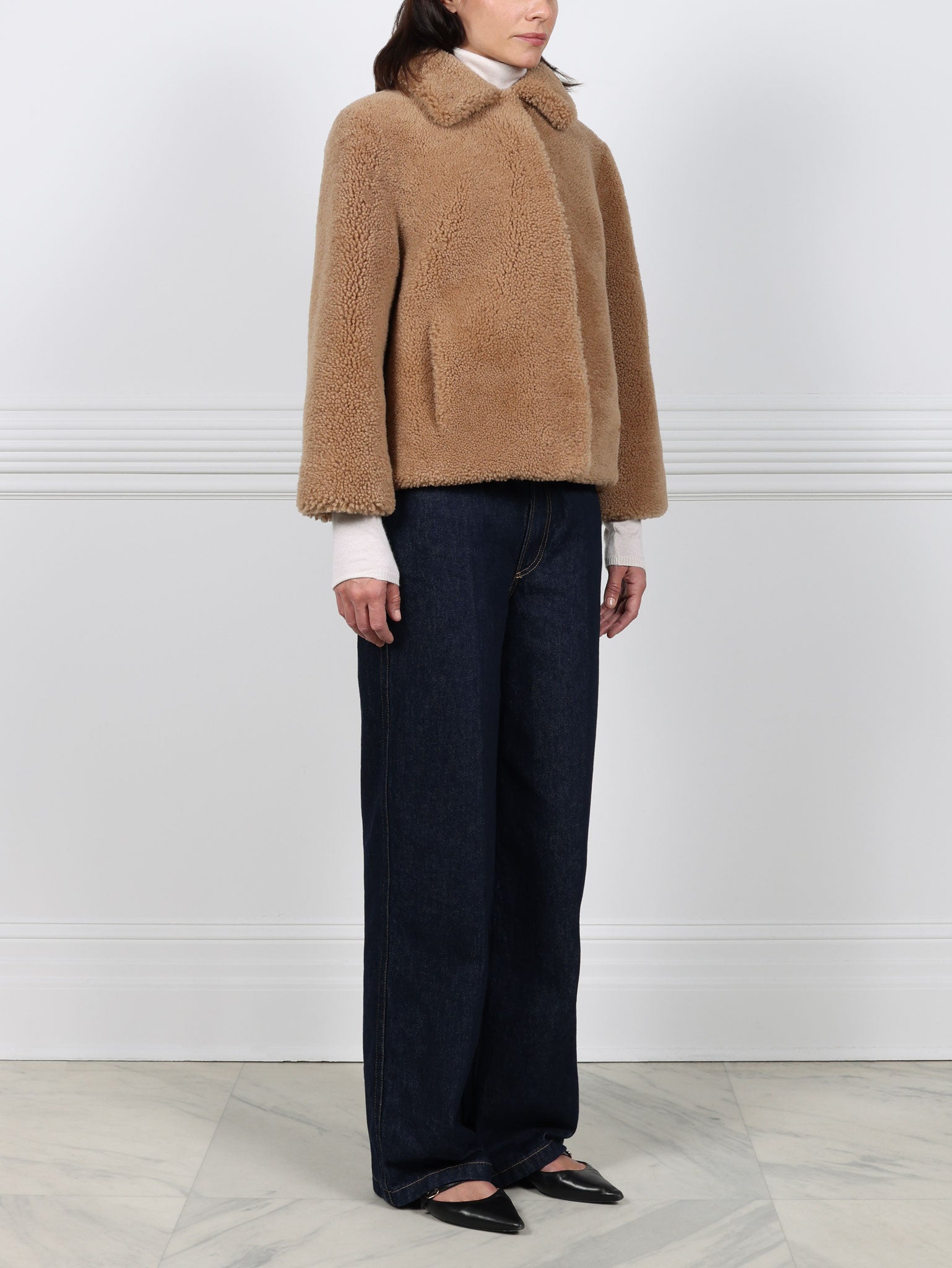 Curly Shearling Crop Jacket