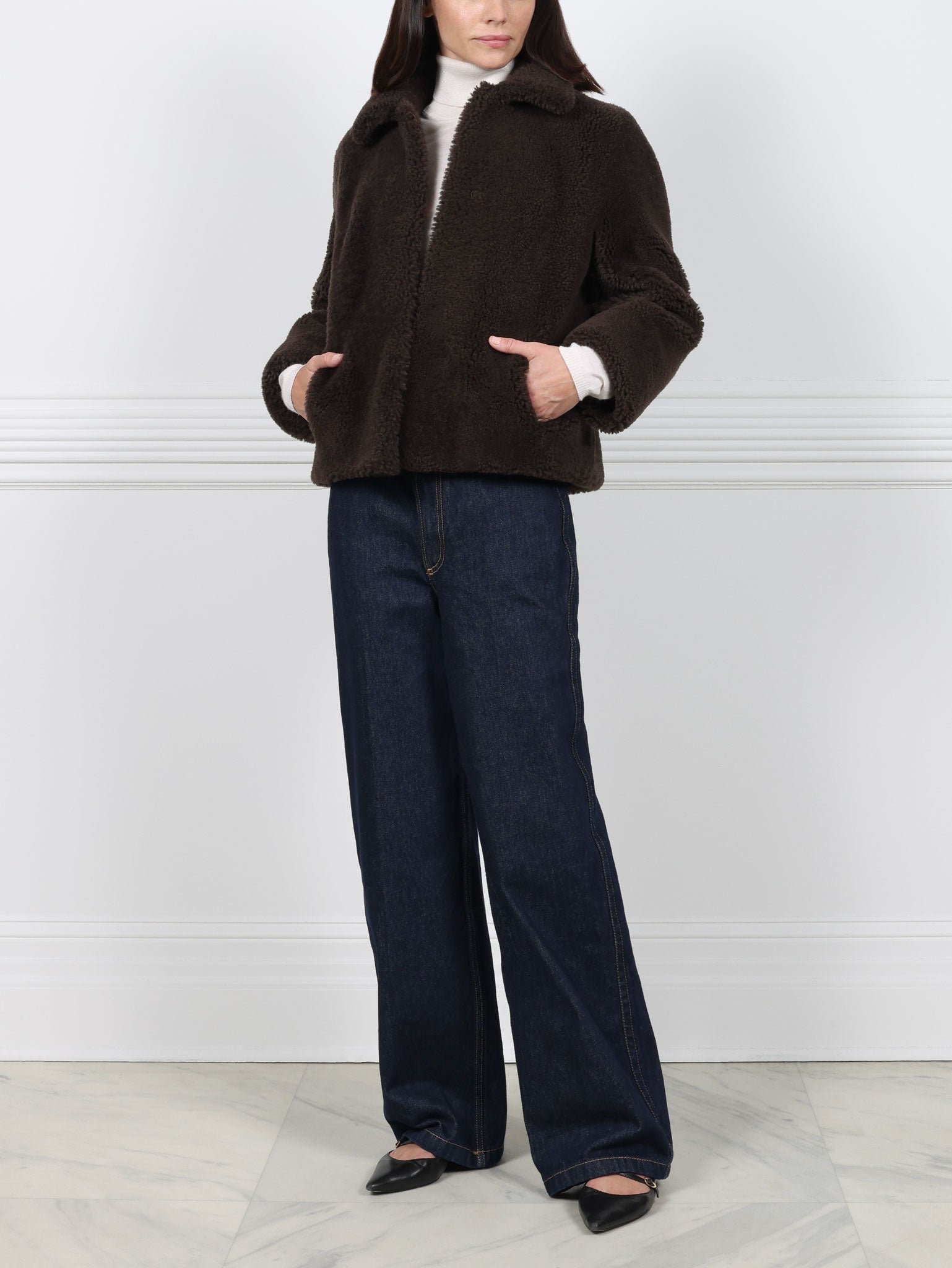 Curly Shearling Crop Jacket