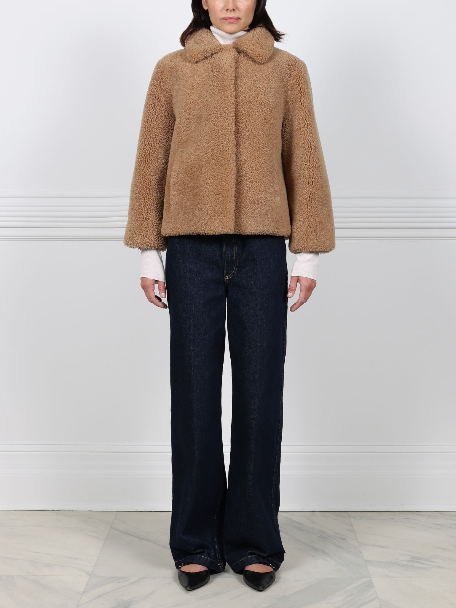 Curly Shearling Crop Jacket