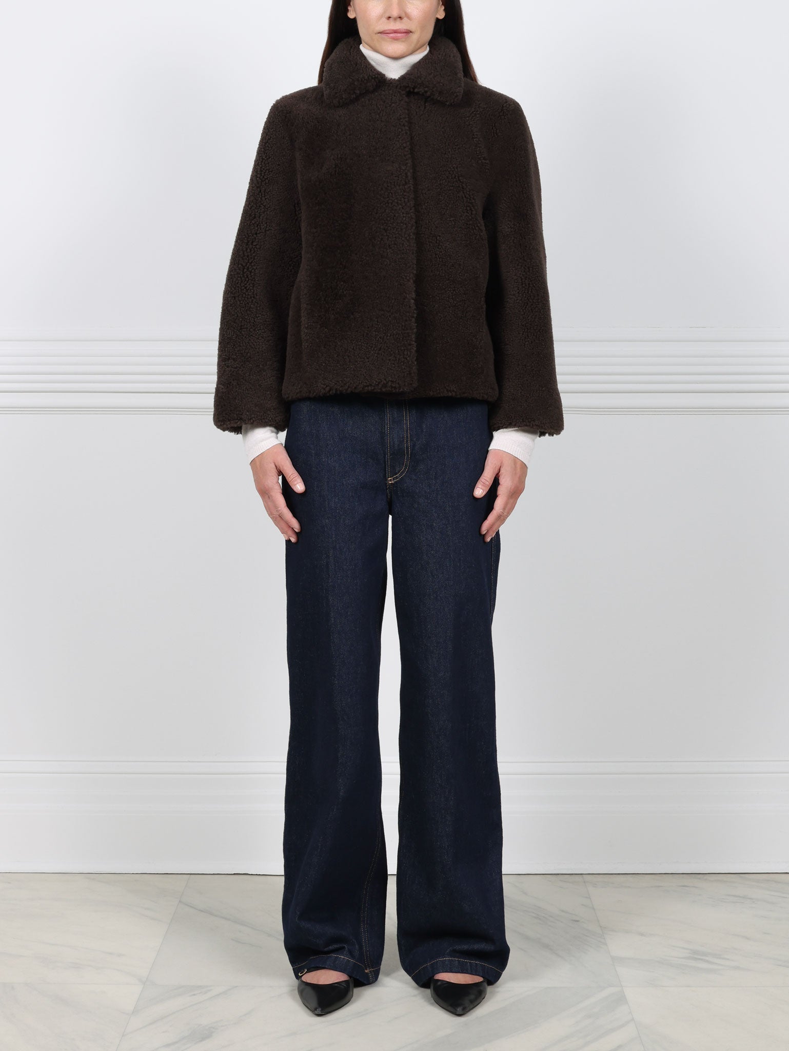 Curly Shearling Crop Jacket