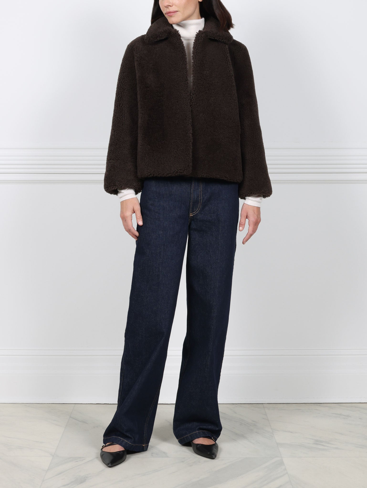 Curly Shearling Crop Jacket