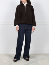 Curly Shearling Crop Jacket