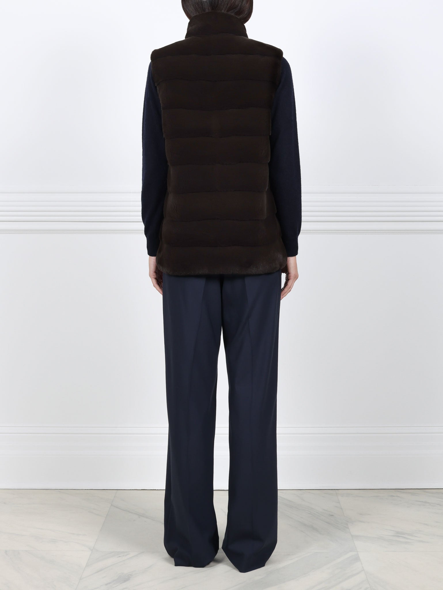 The Nina Zip Front Plucked Mink Fur Vest