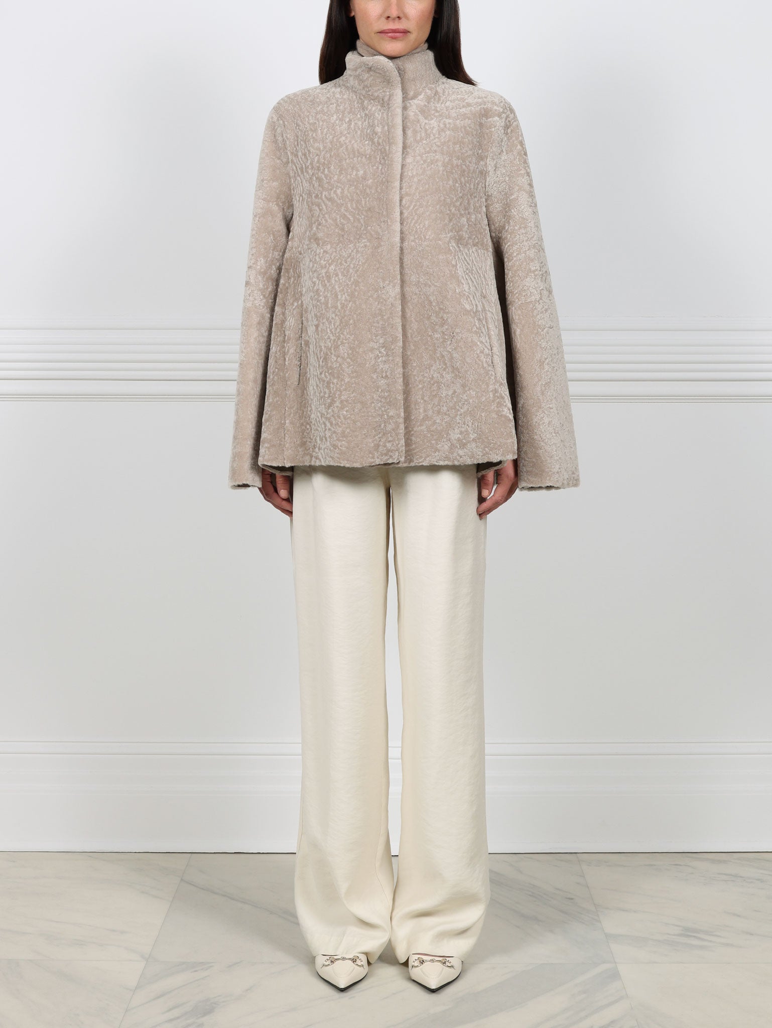 The Abigail Shearling Cape