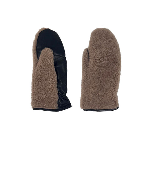 Curly Merino Shearling & Leather Mittens