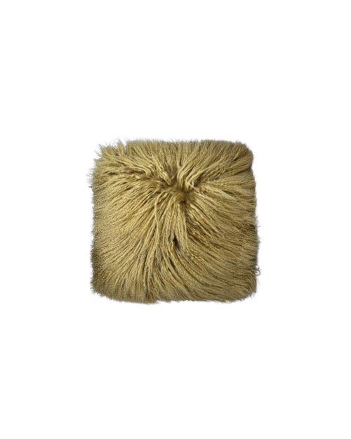 Curly Shearling Pillow in Gold