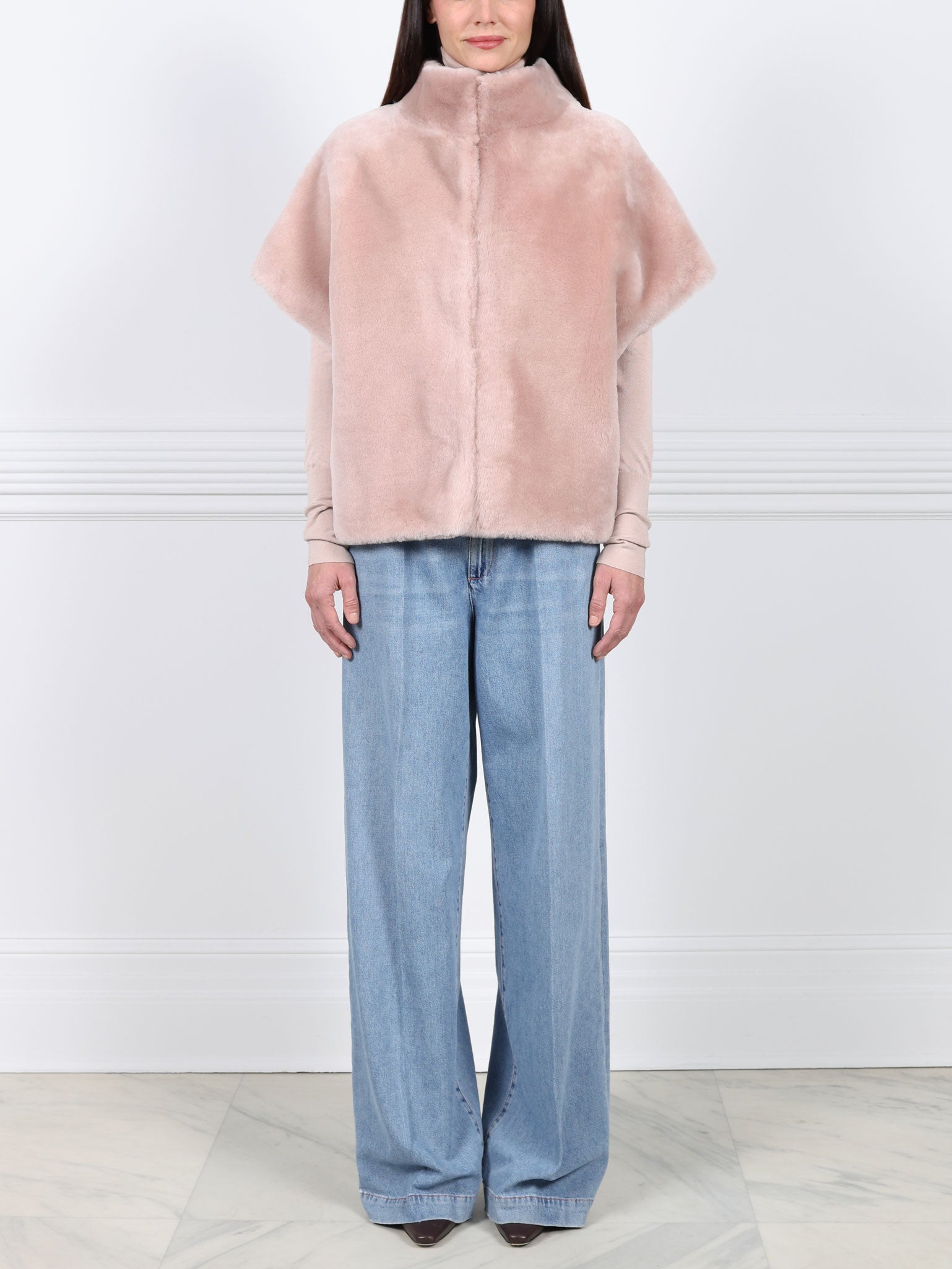 The Alyssa  Shearling Cocoon Vest
