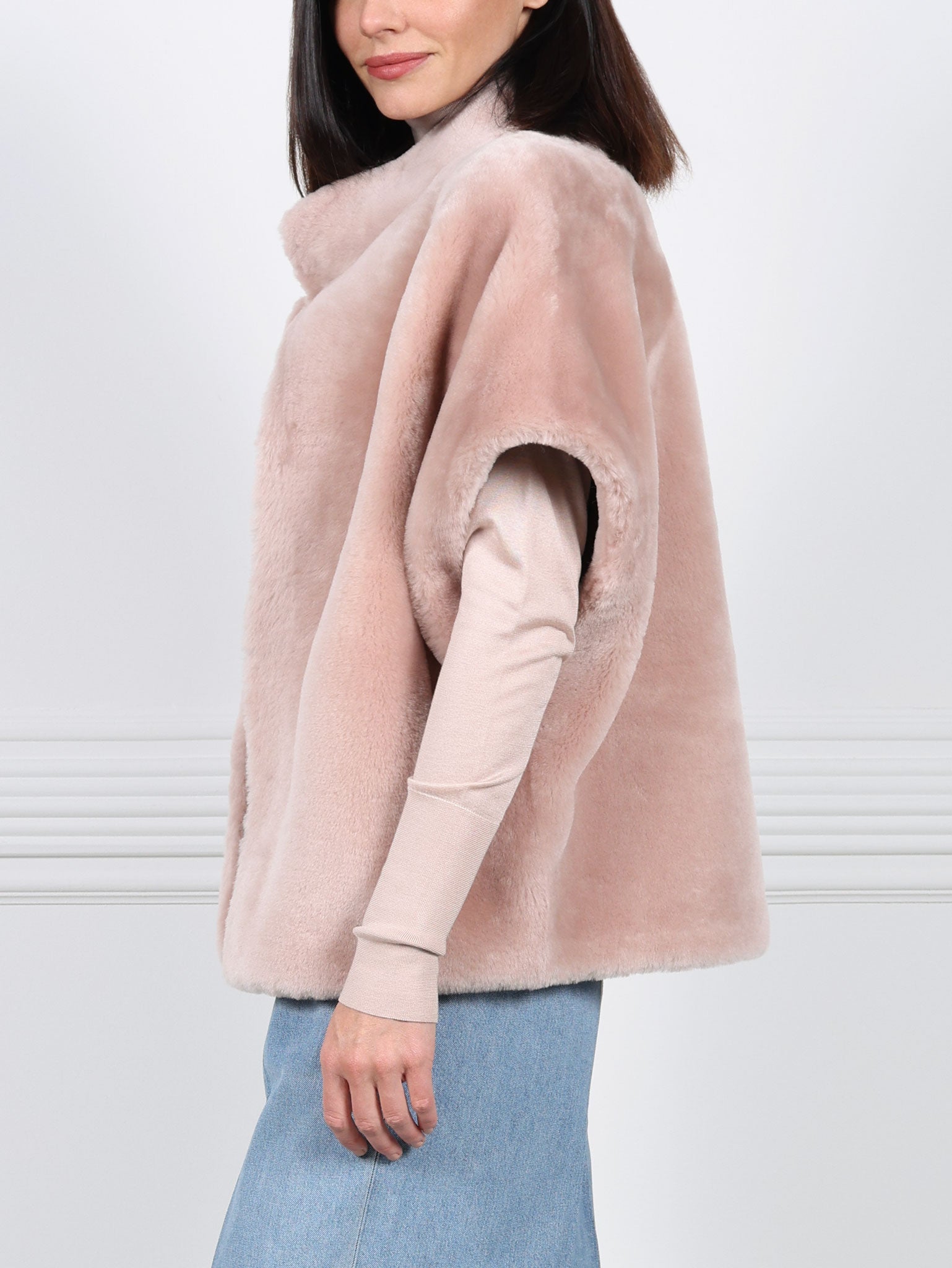 The Alyssa  Shearling Cocoon Vest